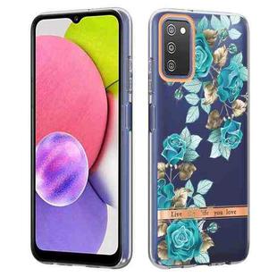 For Samsung Galaxy A03s Flowers and Plants Series IMD TPU Phone Case(Blue Rose)