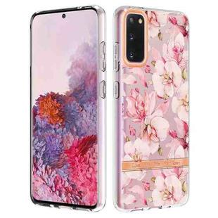 For Samsung Galaxy S20 Flowers and Plants Series IMD TPU Phone Case(Pink Gardenia)