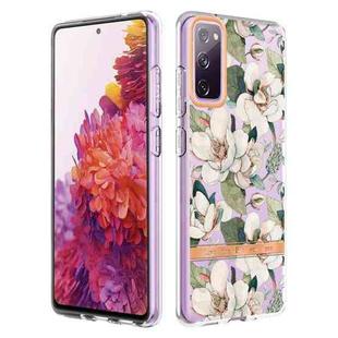 For Samsung Galaxy S20 FE 4G / 5G Flowers and Plants Series IMD TPU Phone Case(Green Gardenia)