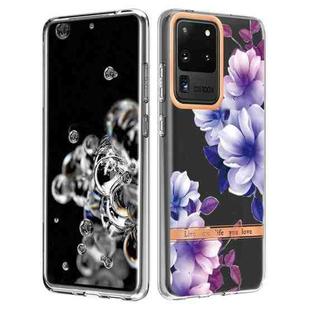 For Samsung Galaxy S20 Ultra Flowers and Plants Series IMD TPU Phone Case(Purple Begonia)