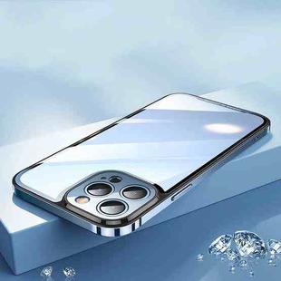 For iPhone 13 Pro HD Transparent Glass Phone Case (Yuanfeng Blue)