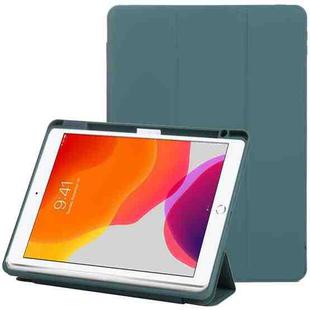 Magnetic Split Leather Smart Tablet Case For iPad 10.2 2019 / 2020 / 2021(Dark Green)