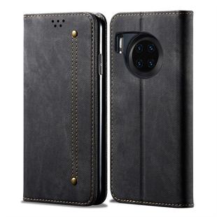 For Huawei Mate 30 Denim Texture Casual Style Horizontal Flip Leather Case with Holder & Card Slots & Wallet(Black)