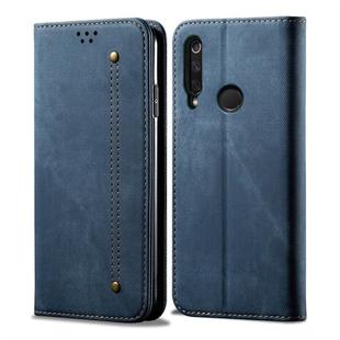 For Huawei Honor 10i / 20i / 20 Lite Denim Texture Casual Style Horizontal Flip Leather Case with Holder & Card Slots & Wallet(Blue)