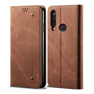 For Huawei Honor 10i / 20i / 20 Lite Denim Texture Casual Style Horizontal Flip Leather Case with Holder & Card Slots & Wallet(Brown)