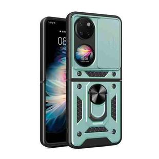For Huawei P50 Pocket Sliding Camera Design TPU + PC Phone Case(Green)