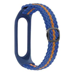 For Xiaomi Mi Band 4 / 3 Stripe Braided Watch Band(Blue Orange Blue)