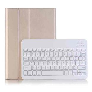 A08B Bluetooth Keyboard Leather Case with Holder & TPU Pen Slot For Samsung Galaxy Tab A8 10.5 2021 SM-X205 / SM-X200(Gold)