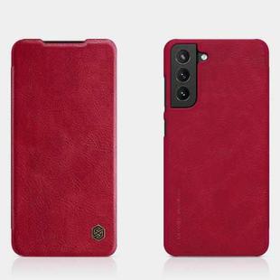 For Samsung Galaxy S21 FE 5G NILLKIN QIN Series Crazy Horse Texture Leather Phone Case(Red)