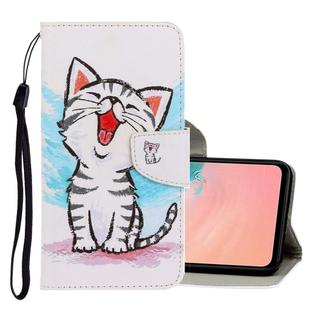 For Galaxy S20 3D Colored Drawing Horizontal Flip PU Leather Case with Holder & Card Slots & Wallet(Red Mouth Cat)