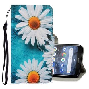 For Nokia 3.2 3D Colored Drawing Horizontal Flip PU Leather Case with Holder & Card Slots & Wallet(Chrysanthemum)
