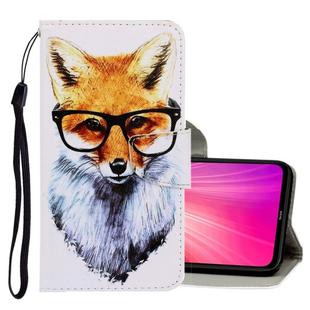 For Xiaomi Redmi Note 8T 3D Colored Drawing Horizontal Flip PU Leather Case with Holder & Card Slots & Wallet(Fox)