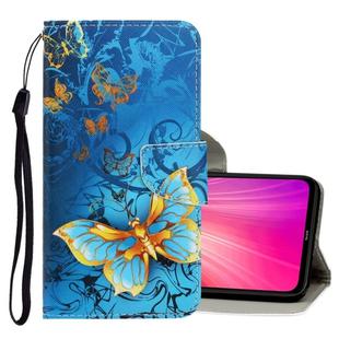 For Xiaomi Redmi Note 8T 3D Colored Drawing Horizontal Flip PU Leather Case with Holder & Card Slots & Wallet(Jade Butterfly)