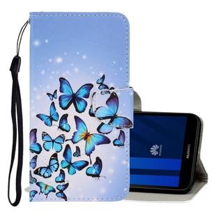 For Huawei Y5 2018 3D Colored Drawing Horizontal Flip PU Leather Case with Holder & Card Slots & Wallet(Multiple Butterflies)
