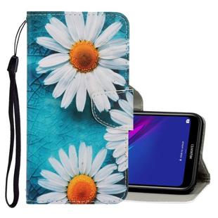 For Huawei Y5 2019 3D Colored Drawing Horizontal Flip PU Leather Case with Holder & Card Slots & Wallet(Chrysanthemum)