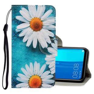 For Huawei Y9 2019 3D Colored Drawing Horizontal Flip PU Leather Case with Holder & Card Slots & Wallet(Chrysanthemum)