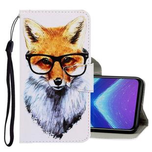 For Huawei Honor 8X 3D Colored Drawing Horizontal Flip PU Leather Case with Holder & Card Slots & Wallet(Fox)