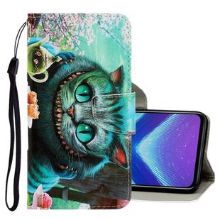 For Huawei Honor 8X 3D Colored Drawing Horizontal Flip PU Leather Case with Holder & Card Slots & Wallet(Green Eyes)