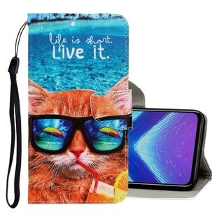 For Huawei Honor 8X 3D Colored Drawing Horizontal Flip PU Leather Case with Holder & Card Slots & Wallet(Underwater Cat)