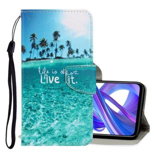 For Huawei Honor 9X 3D Colored Drawing Horizontal Flip PU Leather Case with Holder & Card Slots & Wallet(Coconut Tree)