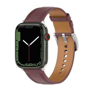 Genuine Leather Watch Band, Size: Large Size For Apple Watch Series 8&7 41mm / SE 2&6&SE&5&4 40mm / 3&2&1 38mm(Dark Brown)