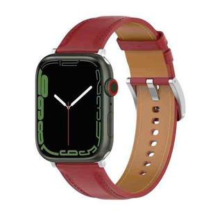 Genuine Leather Watch Band, Size: Small Size For Apple Watch Series 8&7 41mm / SE 2&6&SE&5&4 40mm / 3&2&1 38mm(Red)