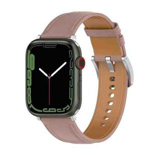 Genuine Leather Watch Band, Size: Free Size For Apple Watch Ultra 49mm / Series 8&7 45mm / SE 2&6&SE&5&4 44mm / 3&2&1 42mm(Dark Pink)