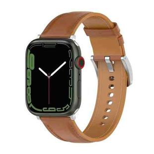 Genuine Leather Watch Band, Size: Free Size For Apple Watch Ultra 49mm / Series 8&7 45mm / SE 2&6&SE&5&4 44mm / 3&2&1 42mm(Light Brown)