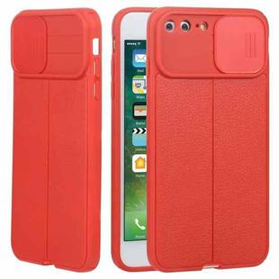 Litchi Texture Sliding Camshield TPU Protective Phone Case For iPhone 8 Plus & 7 Plus(Red)