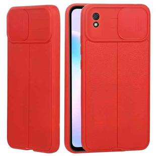 For Xiaomi Redmi 9A Litchi Texture Sliding Camshield TPU Protective Phone Case(Red)