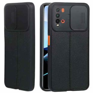 For Xiaomi Redmi Note 9 4G / Redmi 9T Litchi Texture Sliding Camshield TPU Protective Phone Case(Black)