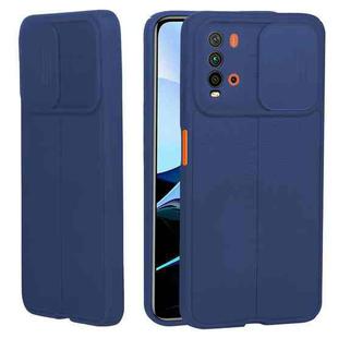 For Xiaomi Redmi Note 9 4G / Redmi 9T Litchi Texture Sliding Camshield TPU Protective Phone Case(Blue)