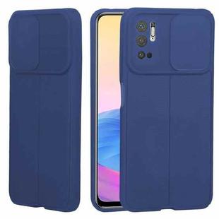 For Xiaomi Redmi Note 10 5G Litchi Texture Sliding Camshield TPU Protective Phone Case(Blue)