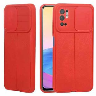 For Xiaomi Redmi Note 10 5G Litchi Texture Sliding Camshield TPU Protective Phone Case(Red)