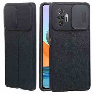 For Xiaomi Redmi Note 10 Pro 4G Litchi Texture Sliding Camshield TPU Protective Phone Case(Black)