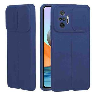 For Xiaomi Redmi Note 10 Pro 4G Litchi Texture Sliding Camshield TPU Protective Phone Case(Blue)