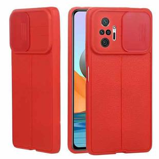 For Xiaomi Redmi Note 10 Pro 4G Litchi Texture Sliding Camshield TPU Protective Phone Case(Red)