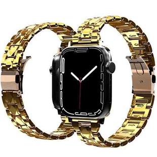 Electroplated Stainless Steel Strap For Apple Watch Ultra 49mm / Series 8&7 45mm / SE 2&6&SE&5&4 44mm / 3&2&1 42mm(Gold)