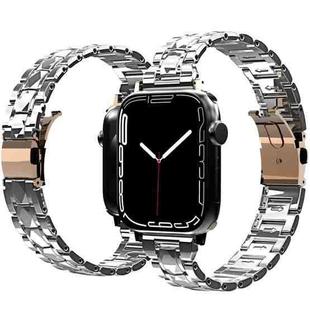 Electroplated Stainless Steel Strap For Apple Watch Ultra 49mm / Series 8&7 45mm / SE 2&6&SE&5&4 44mm / 3&2&1 42mm(Silver)