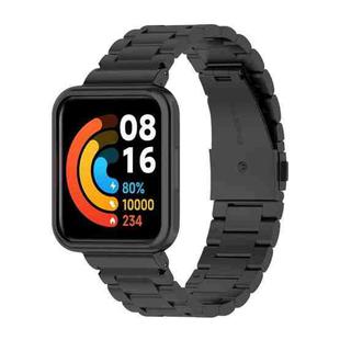 Three-bead Steel Watch Band for Xiaomi Redmi Watch 2 Lite International Version(Black)