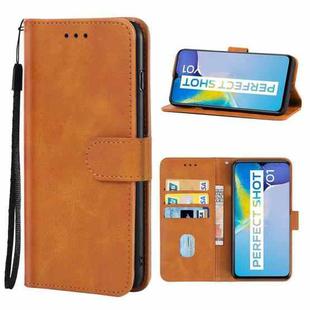 Leather Phone Case For vivo Y01(Brown)