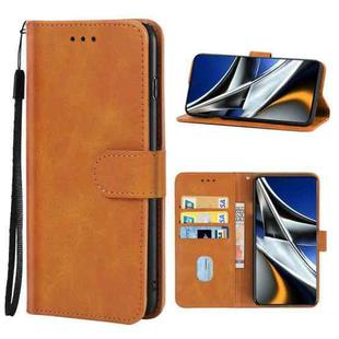 Leather Phone Case For Xiaomi Poco X4 Pro 5G(Brown)