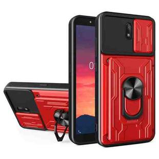 For Nokia C1 Sliding Camshield Card Phone Case(Red)