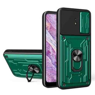 For Nokia C10 Sliding Camshield Card Phone Case(Dark Green)