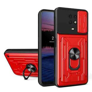 For Nokia G10 Sliding Camshield Card Phone Case(Red)