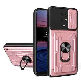 For Nokia G10 Sliding Camshield Card Phone Case(Rose Gold)