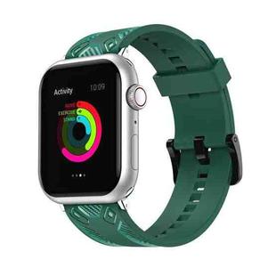 Carbon Fiber Texture Watch Band For Apple Watch Series 8&7 41mm / SE 2&6&SE&5&4 40mm / 3&2&1 38mm(Green)