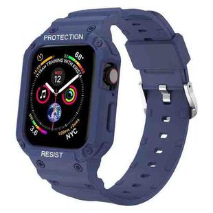 Three-proof Solid Color Integrated Watch Band For Apple Watch Series 8&7 45mm / SE 2&6&SE&5&4 44mm / 3&2&1 42mm(Blue)