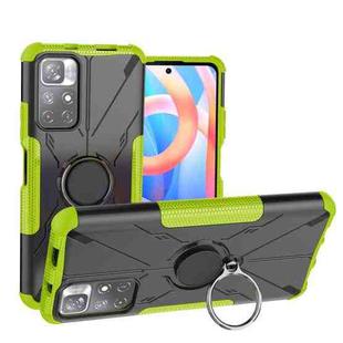 For Xiaomi Redmi Note 11 5G China Version Armor Bear Shockproof PC + TPU Phone Case with Ring Holder(Green)