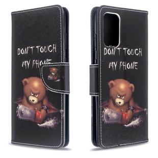 For Galaxy S20+ Colored Drawing Pattern Horizontal Flip Leather Case with Holder & Card Slots & Wallet(Bear)